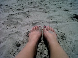 toes in the sand